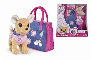 Плюшевая собачка из серии Chi-Chi love - Городская мода, с сумочкой и стикерами, 20 см. (Simba, 5893244)